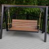 4' Modern Patio Swing with Pulley Rope and Chain