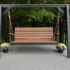 4' Modern Patio Swing with Pulley Rope and Chain