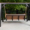 4' Modern Patio Swing with Pulley Rope and Chain