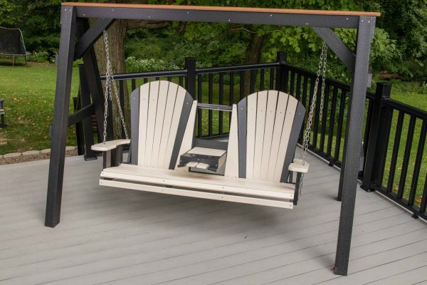 5' Adirondack Patio Settee Swing with Chain and A-frame