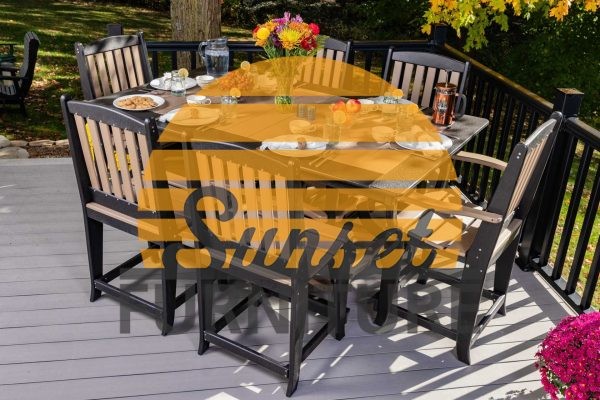 7-Piece Mission Rectangle Dining Table Counter Height Set
