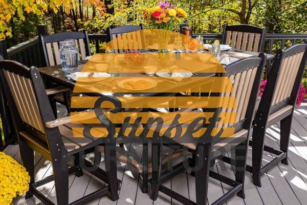 7-Piece Mission Rectangle Dining Table Counter Height Set