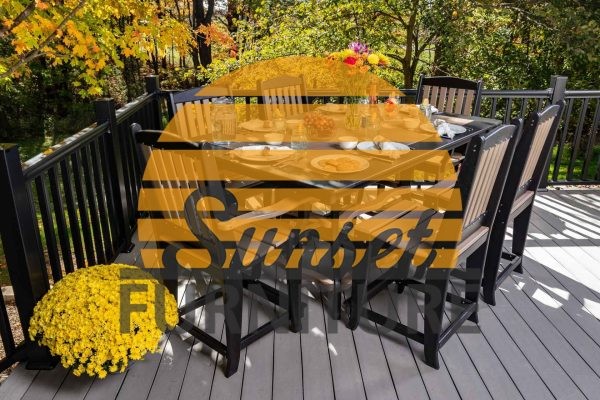 7-Piece Mission Rectangle Dining Table Counter Height Set