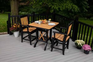 3-Piece Mission Square Table Counter Height Dining Set