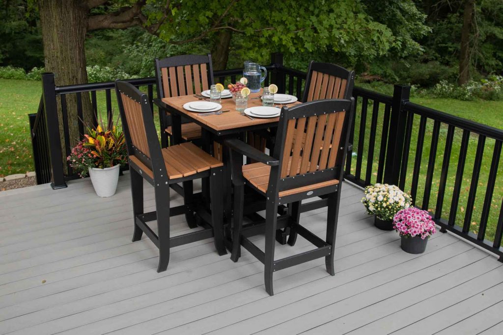 5-Piece Mission Square Table Bar Height Dining Set