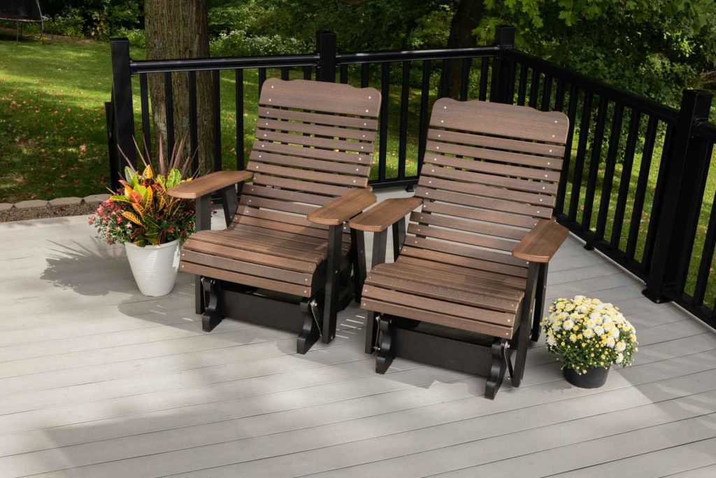 2-Piece High Curve Back Glider Chair Set