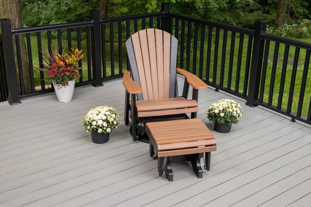 2-Piece Adirondack Glider Chair with Ottoman