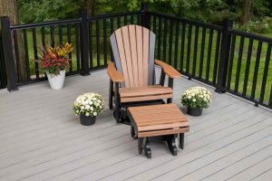 2-Piece Adirondack Glider Chair with Ottoman