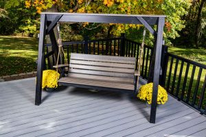 2-Piece Modern Patio Swing Set w/Frame and Pulley Rope