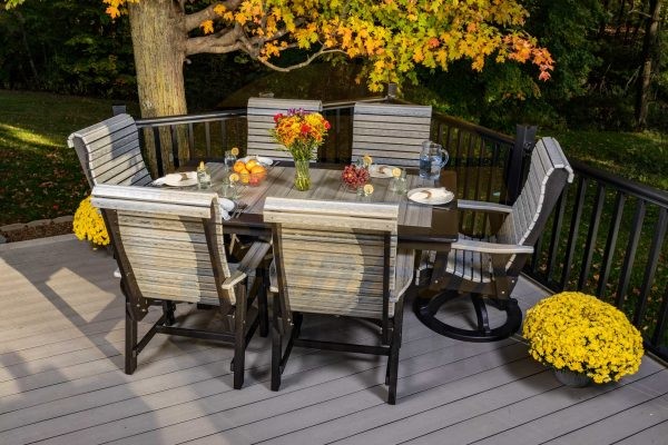 7-Piece Roll Back Rectangle Table Set, Dining Height