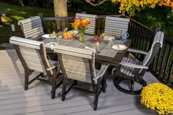 7-Piece Roll Back Rectangle Table Set, Dining Height