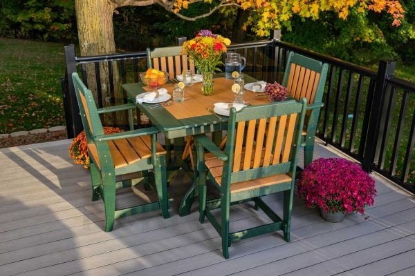 5-Piece Mission Square Table Set, Dining Height