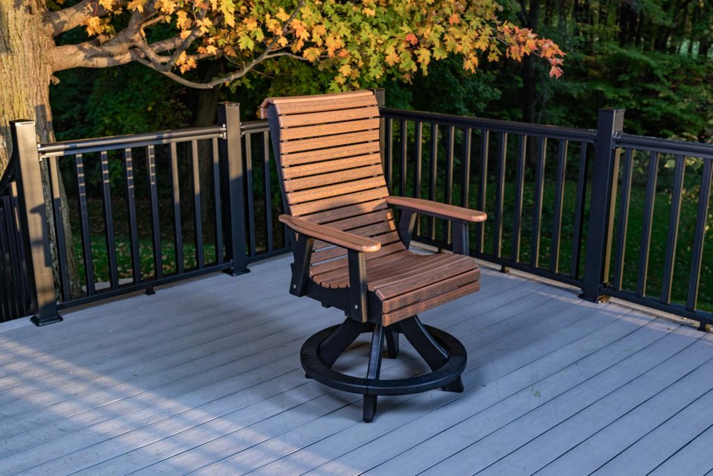 Roll Back Poly Swivel Arm Chair, Counter Height