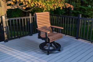 Roll Back Poly Swivel Arm Chair, Counter Height